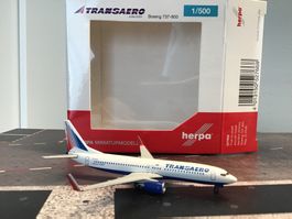 Herpa Transaero Boeing 737-800, 1:500, Rarität Top!