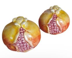 Granatapfel handbemalte Keramik Salz & Pfeffer Streuer