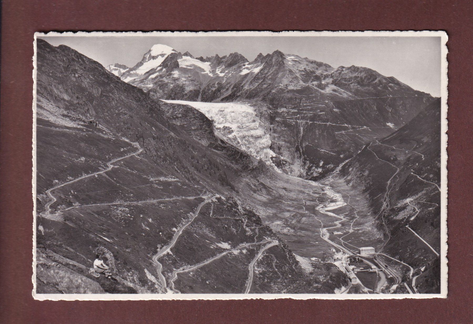 Ansichtskarten: RHONEGLETSCHER - Gletsch - Frau – Gebraucht aus Pully von nicecards-shop