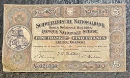 5‑Franken‑Banknote 1952 – Serie 52 S – sehr guter Zustand