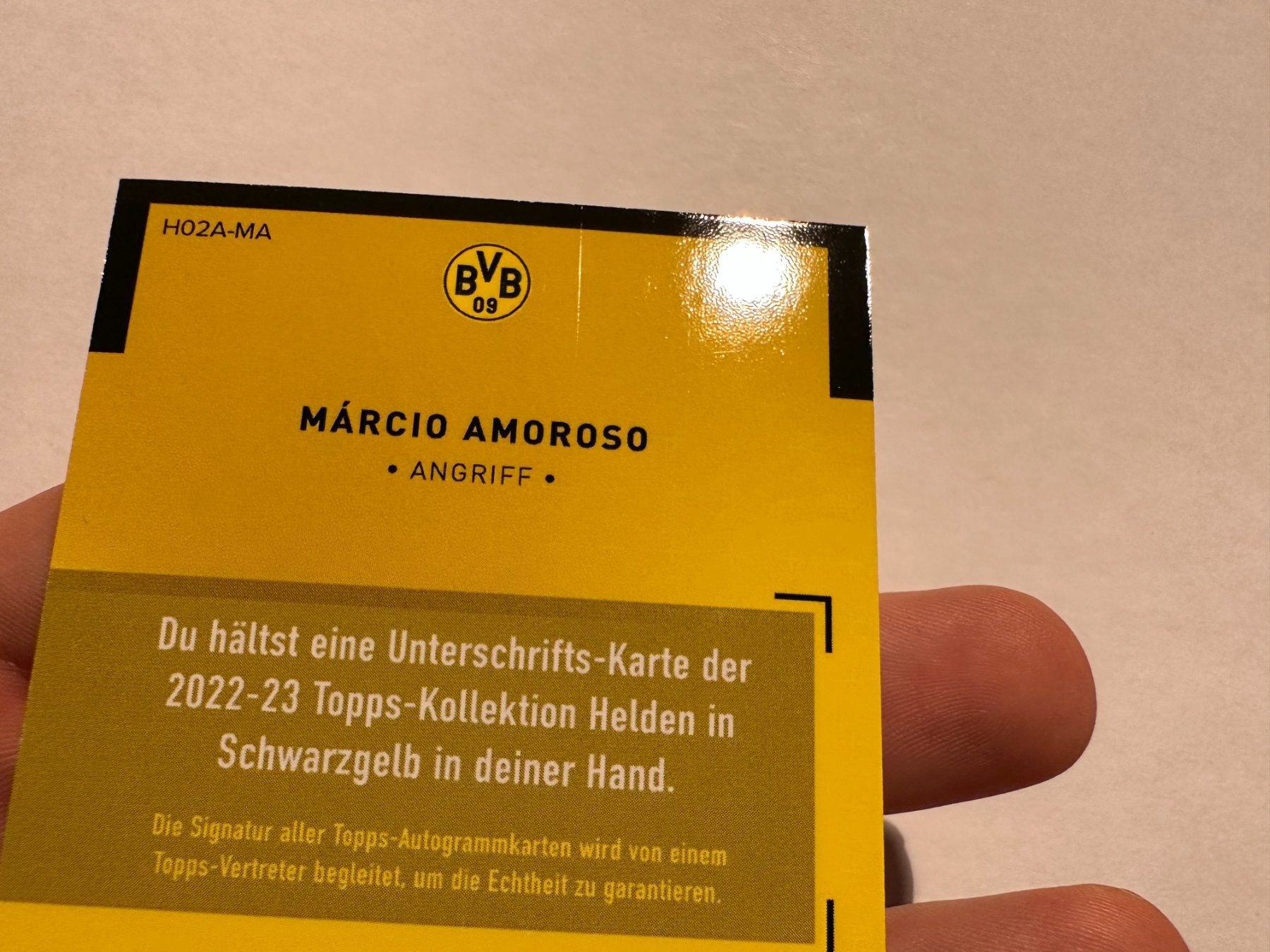 Panini Carte collezionabili: 2022 Topps BVB Set Marcio Amoroso Auto – Usato da Hagendorn venduto da Pokecollectorch 4