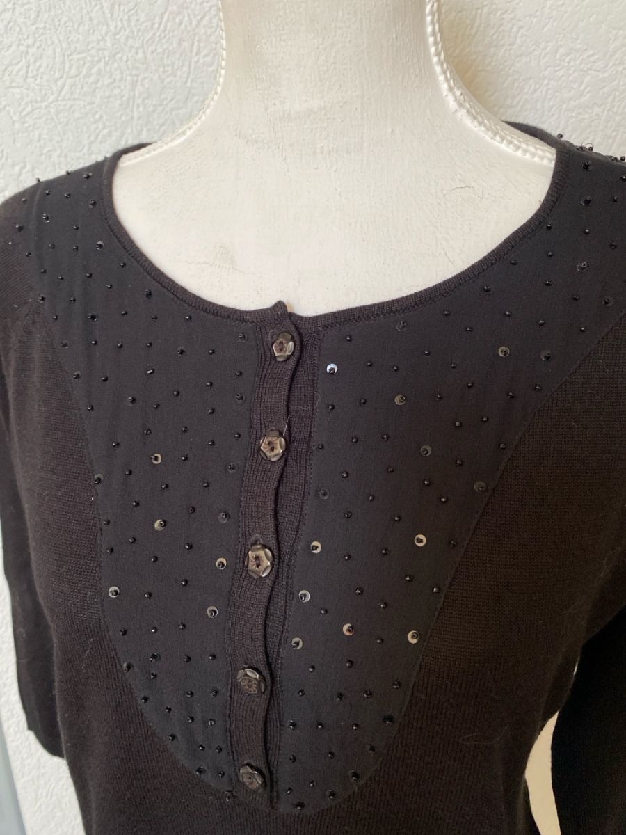 Pullover & Sweatshirts: Damen Pullover Modeva schwarz mit Pailletten Grösse L – Gebraucht aus Homberg b. Thun von Homata 1