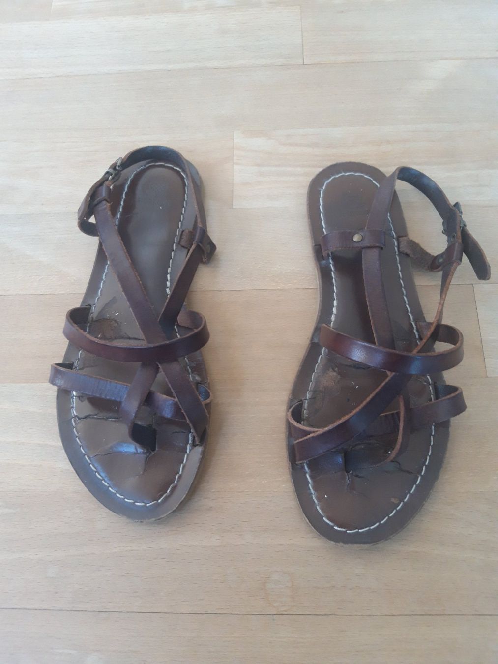 Scarpe da donna: Römer Riemen Sandallen Navyboot Leder Boho Ethno – Usato da Feuerthalen venduto da tanatha_st