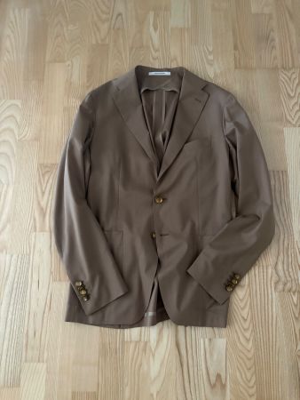 Tagliatore Herren Sakko Wolle/Seide Taupe Gr. 48