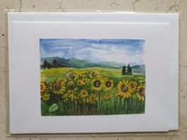 2 Schreibkarten Sonnenblumen (Neu + Originalverpackt)