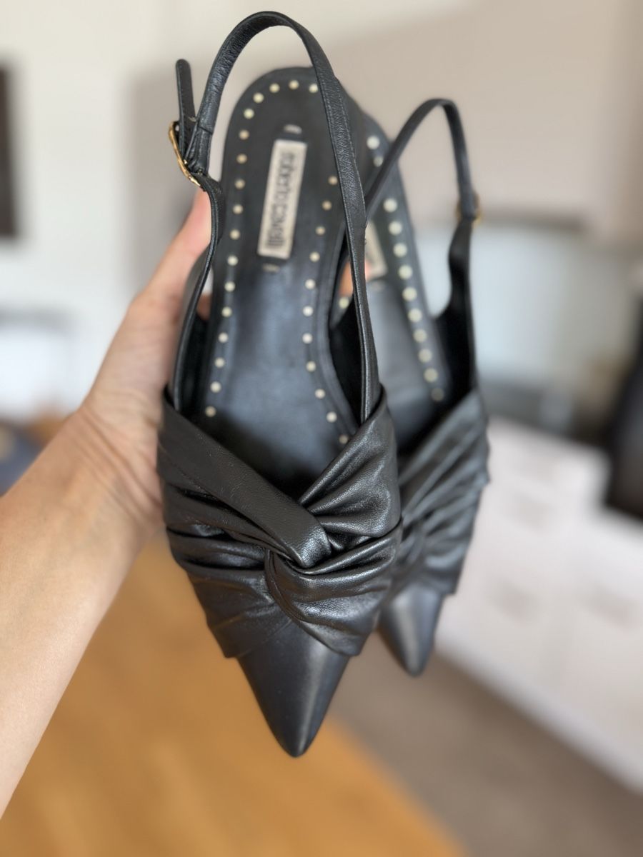 Roberto Cavalli Damenschuhe: Roberto Cavalli Black Leather Slingbacks, Size 37! – Gebraucht aus Zürich von gracieteS 3