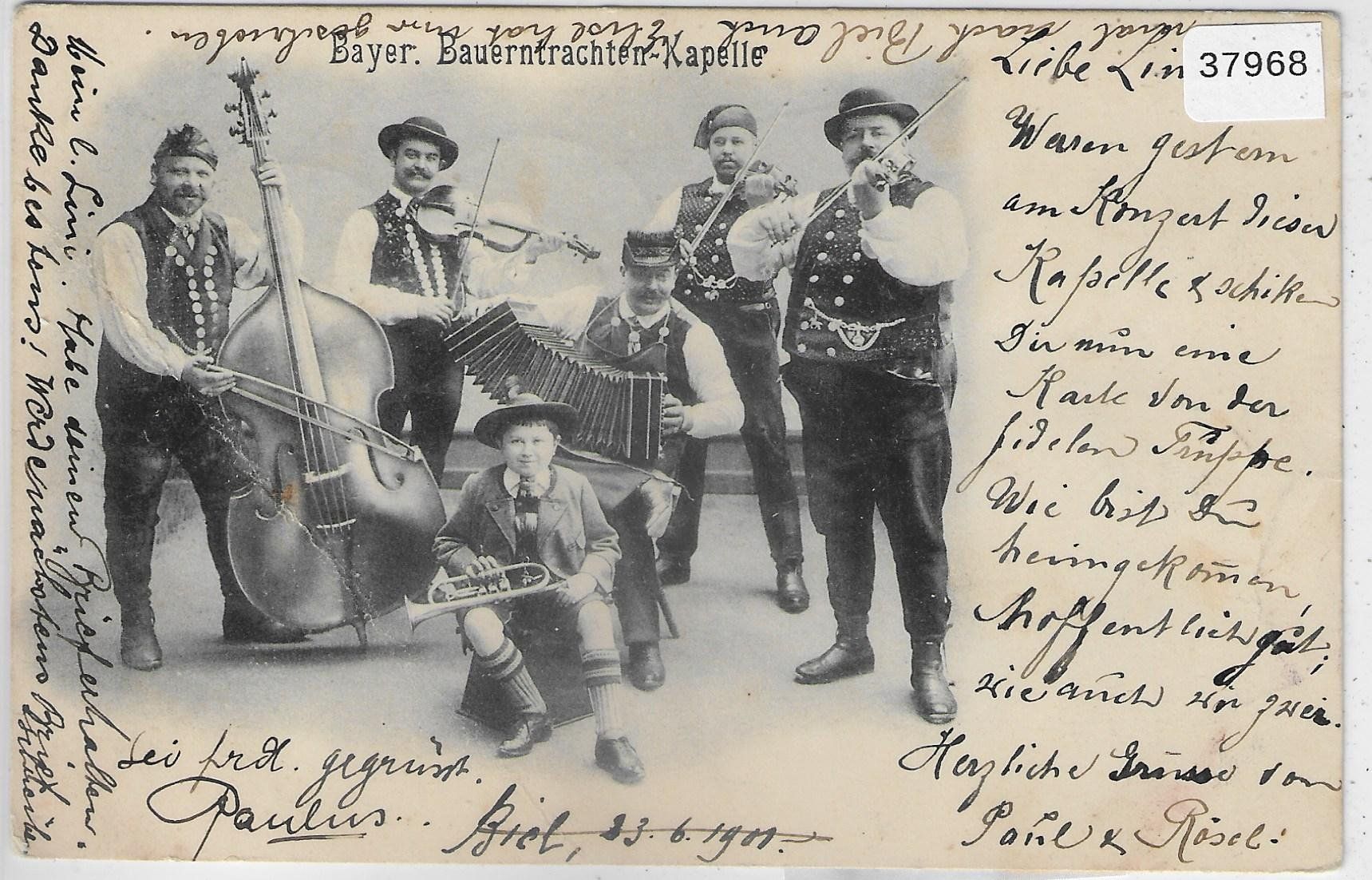 Cartoline postali: Bay. Bauerntrachten-Kapelle – Usato da Ettingen venduto da Kartenplanet