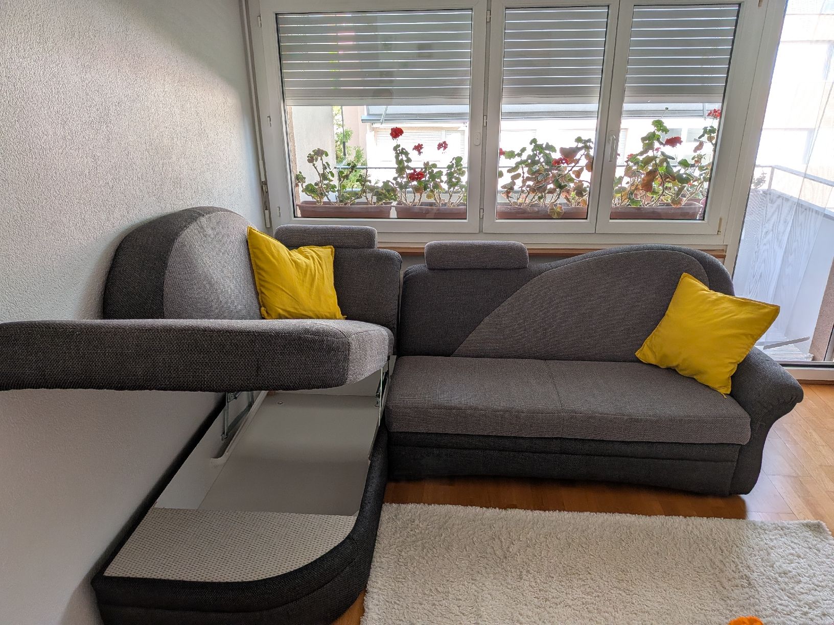 Sofas: Ecksofa grau mit Bettfunktion und Stauraum – Gebraucht aus Rüfenacht BE von phi_gtj8 1
