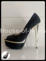 Escarpins peep-toe Girlhood 36 talon 15cm plateau 5cm paille