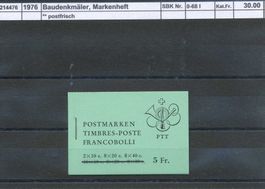 1976 Baudenkmäler, Markenheftchen "grün", ** postfrisch