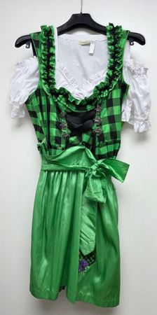 Dirndl, Damen-Tracht, Oktoberfest, Wiesn, grün-schwarz, 40