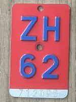 ZH 62 - VELONUMMER - FAHRRADSCHILD - PLAQUE DE VELO - ZH 62
