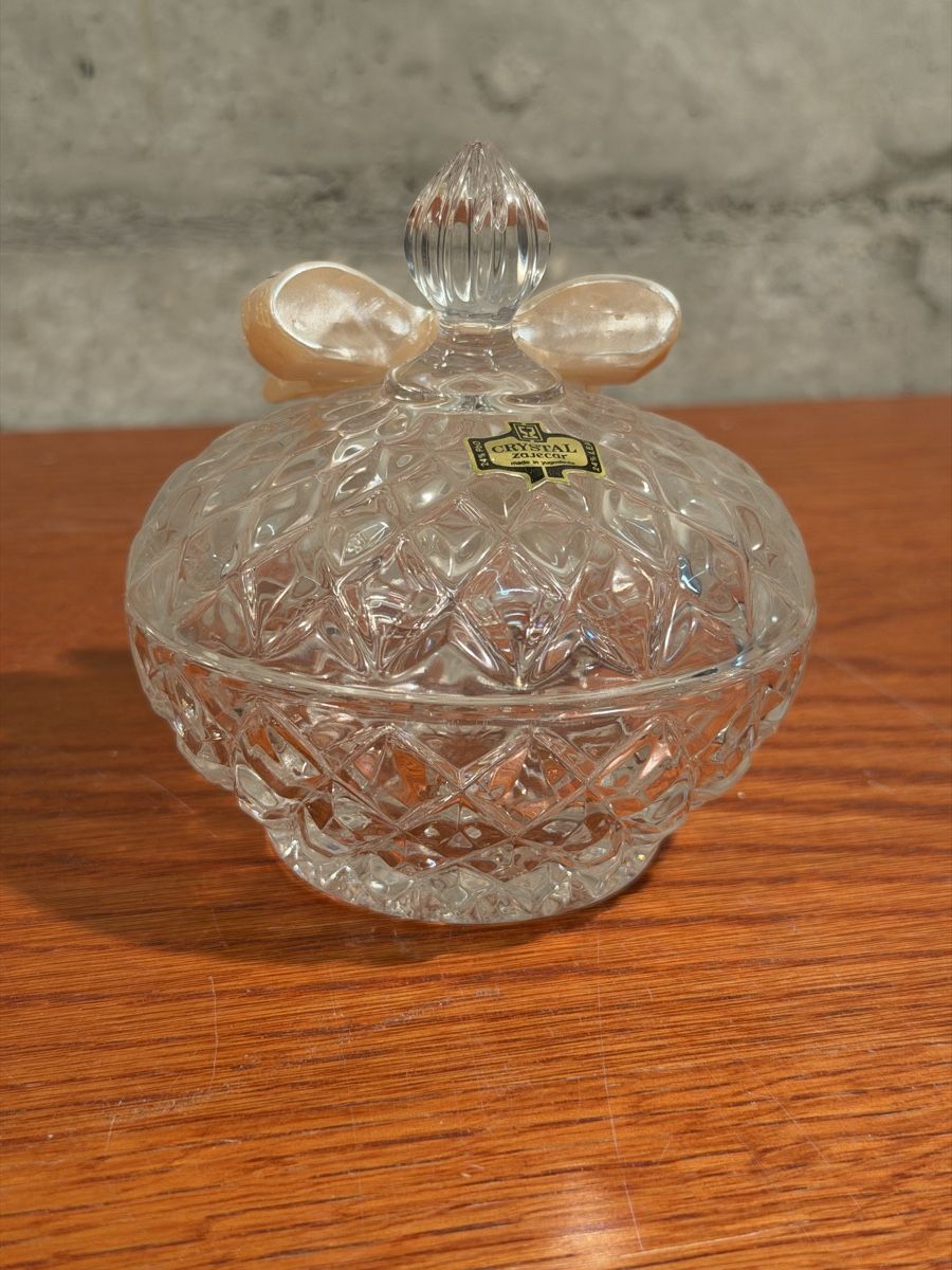 Zuccheriere: Elegant Decorative Trinket Jar with Rhinestone Bow – Usato da Lausanne venduto da vas_mbk2 3