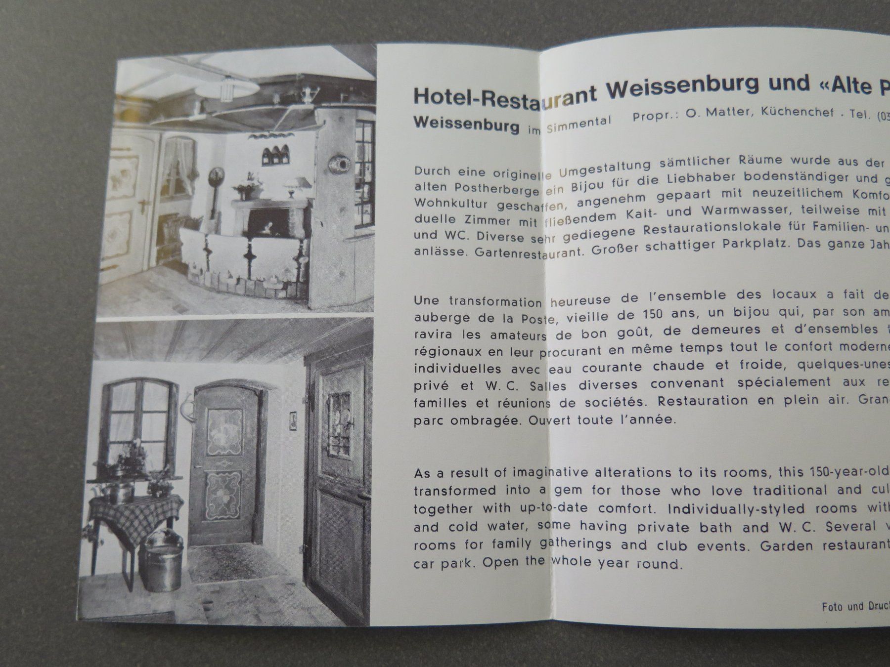 Dokumente: WEISSENBURG - HOTEL ALTE POST - KLEINPROSPEKT – Gebraucht aus Wittenbach von lipasal 5