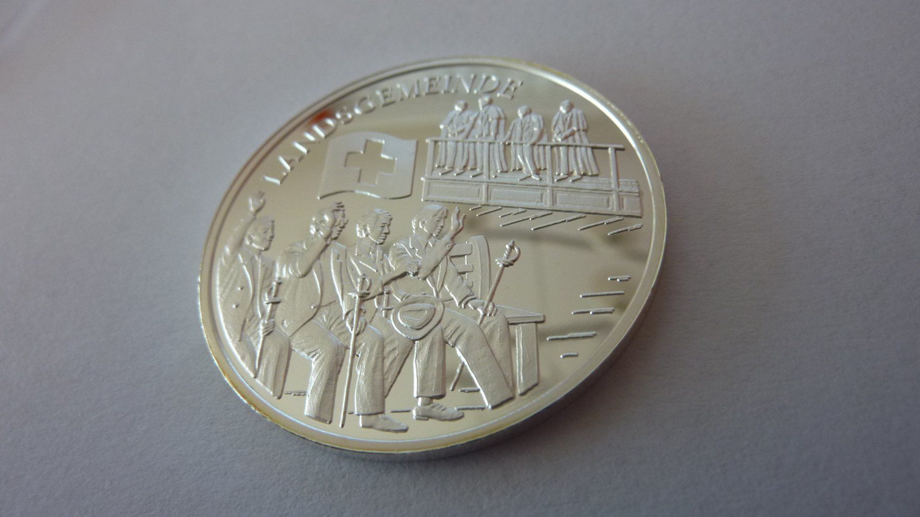 Médailles: Silbermedaille : Landsgemeinde , Volksbräuche ;PP – Neuf avec emballage d'origine à Birrwil par Schnaepli 2