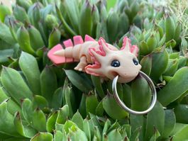 Mini Axolotl Schlüsselanhänger (M) - Skin/Pink- 3D Druck