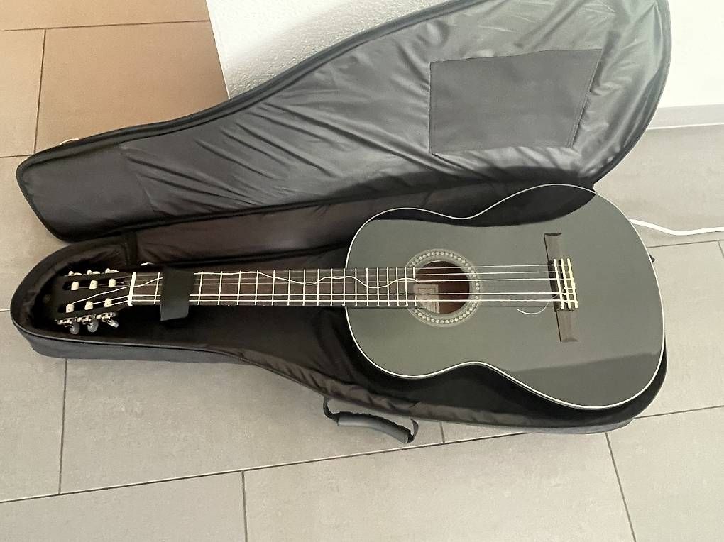 Strumenti musicali: Gitarre inklusive Case + neue Seiten – Usato da Wettingen venduto da Sinak02