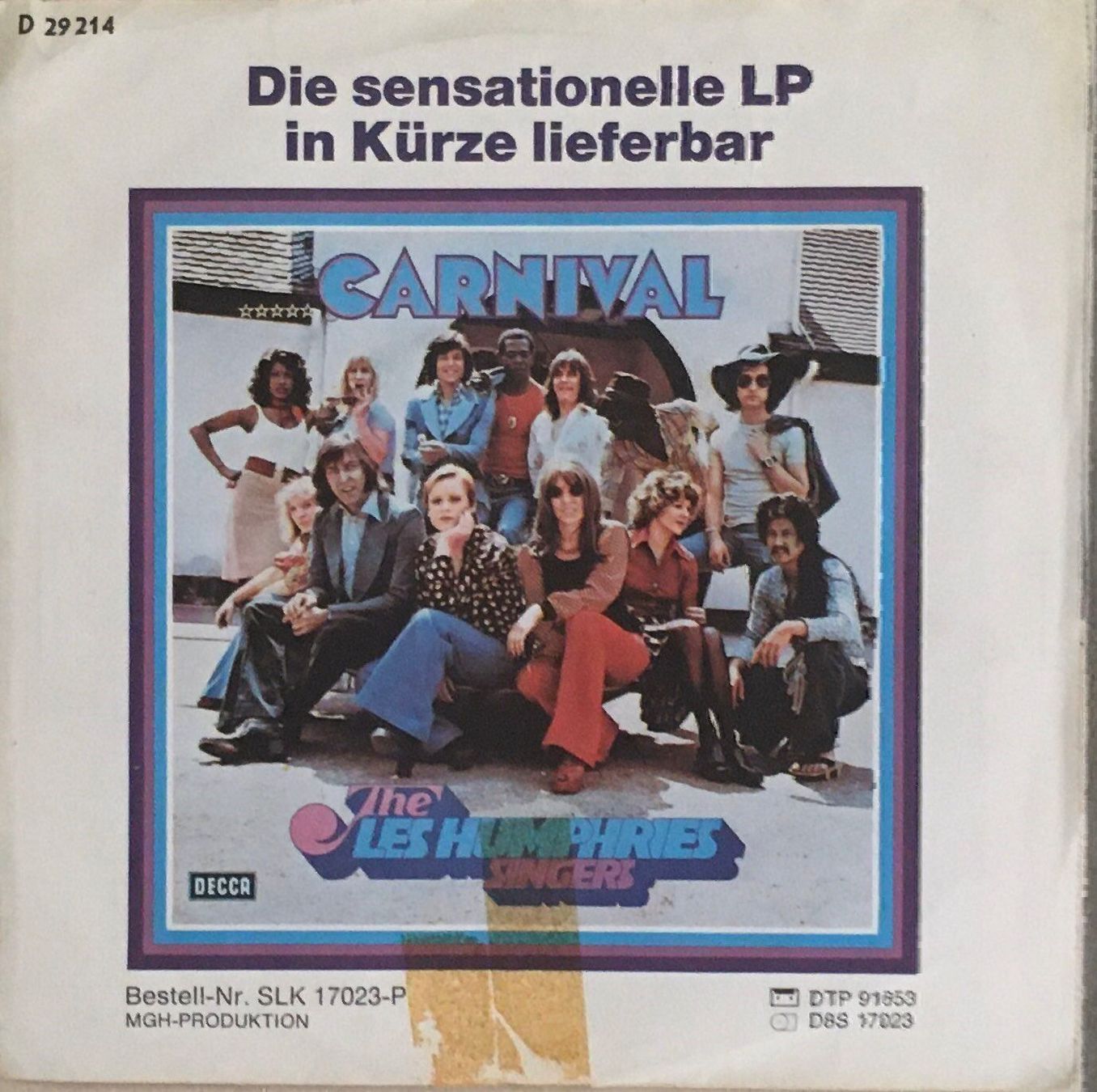 Vinyles: THE LES HUMPHRIES SINGERS - CARNIVAL – D'occasion à Bussigny par vinyl-pas-cher 1
