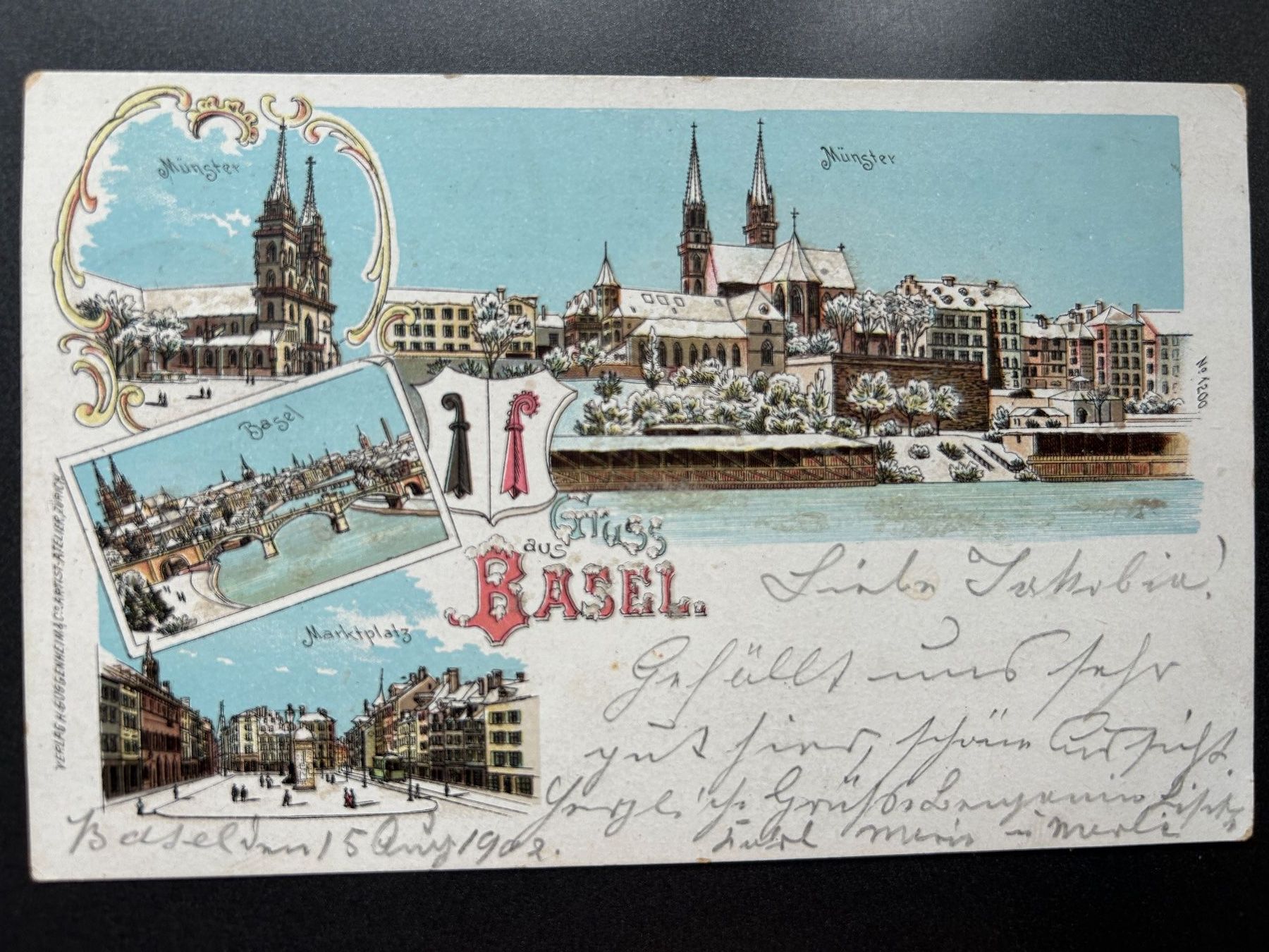 Grafica & Litografie: 2 AK Litho Basel 1900 + 1903 – Usato da Untervaz venduto da buesmig