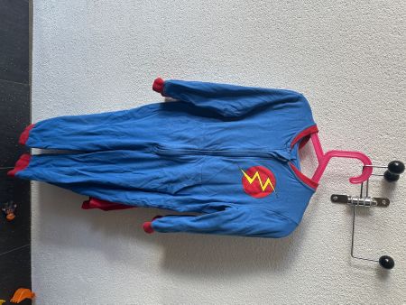 Combinaison pyjama enfant super-héros bleu taille 92