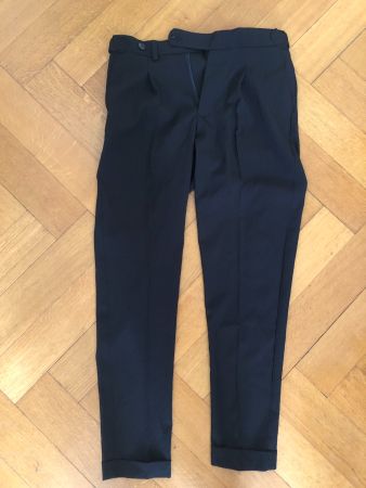 Elegante Anzughose Gr. 31 Schwarz Strukturiert Festlich