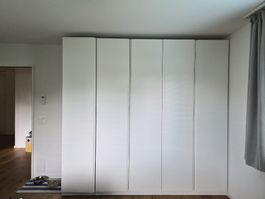 White Wardrobe with 5 Doors and Shelving Great Condition