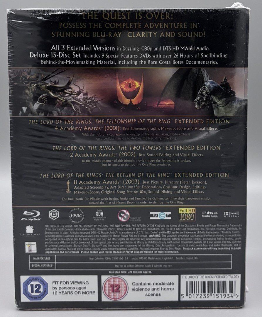 Tutti i DVDs: Herr der Ringe Extended Trilogy 15-Disc Blu-ray OVP – Usato da Brunnen venduto da mel_79gf 1