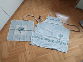 Süesse Küchenschürze mit Stoffserviette, Magnet Portugisisch