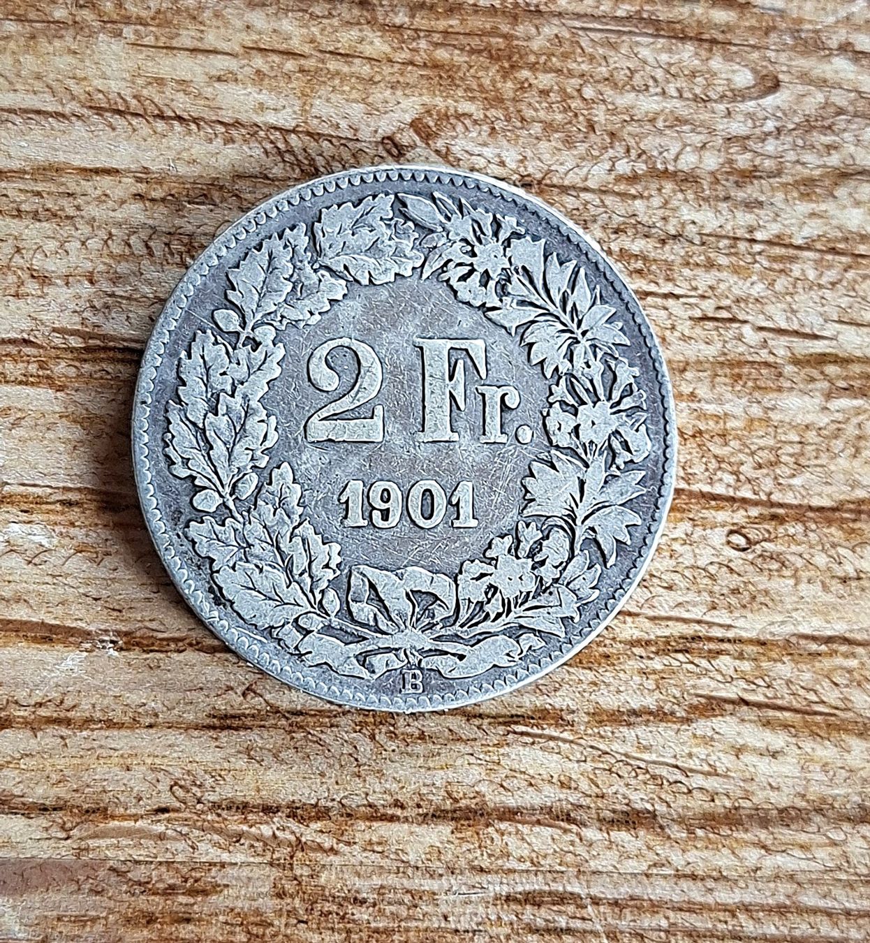 Tutti le monete: Sehr selten: 2 Franken von 1901 – Usato da Bitsch venduto da andart 1