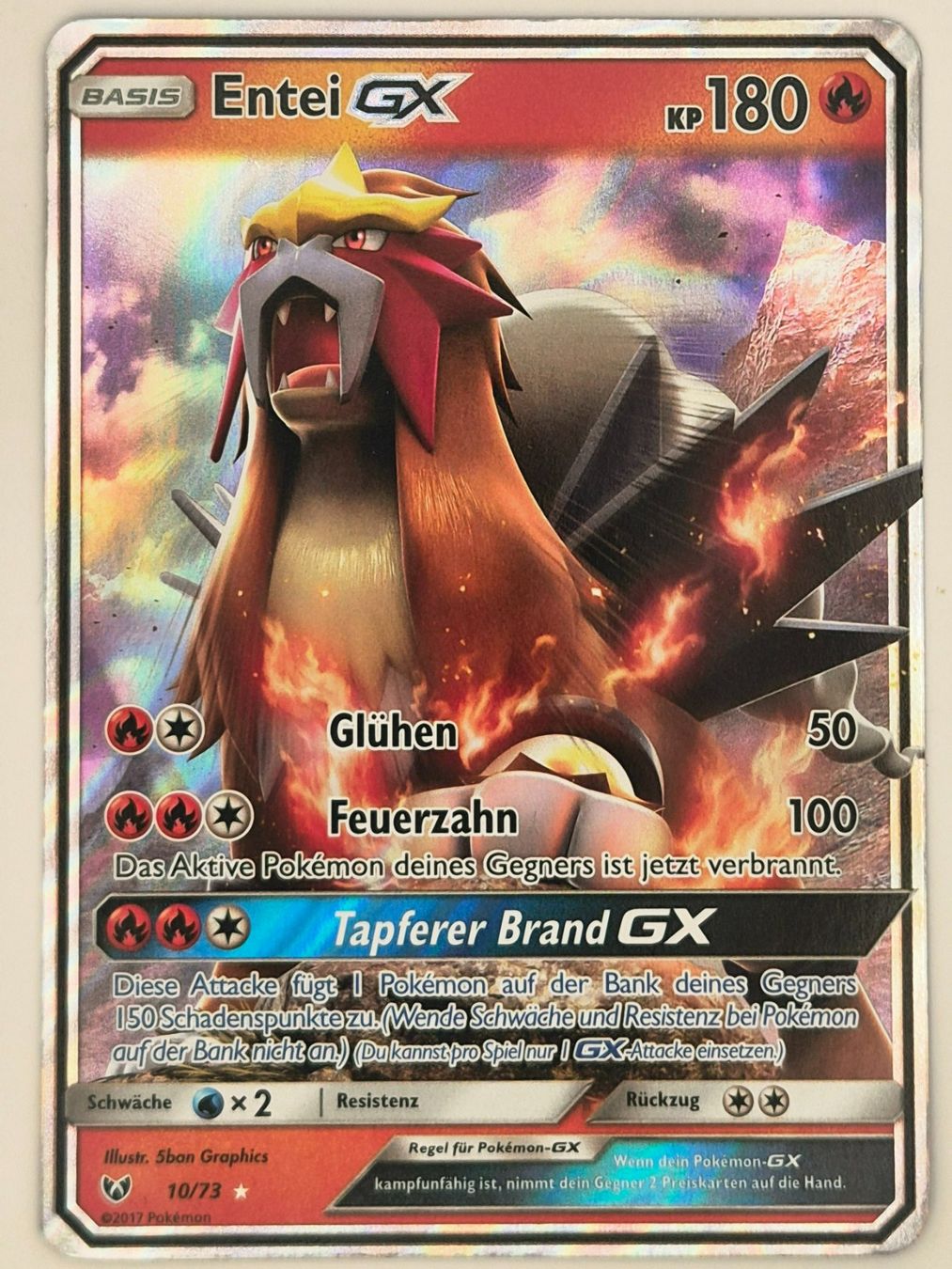 Pokémon Sammelbilder & Trading cards: Entei GX / Schimmernde Legenden / SLG 10 – Neu (gemäss Beschreibung) aus Arni AG von PokemonCardsStore