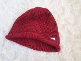 MÜTZE STEFANEL 100% CASHMERE NEU WEINROT KASCHMIR SCHAL TOP