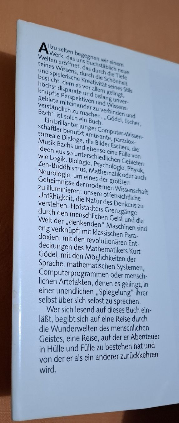 Libri: Douglas R. Hofstadter - Gödel, Escher, Bach – Usato da Zürich venduto da apf_b8zl 2