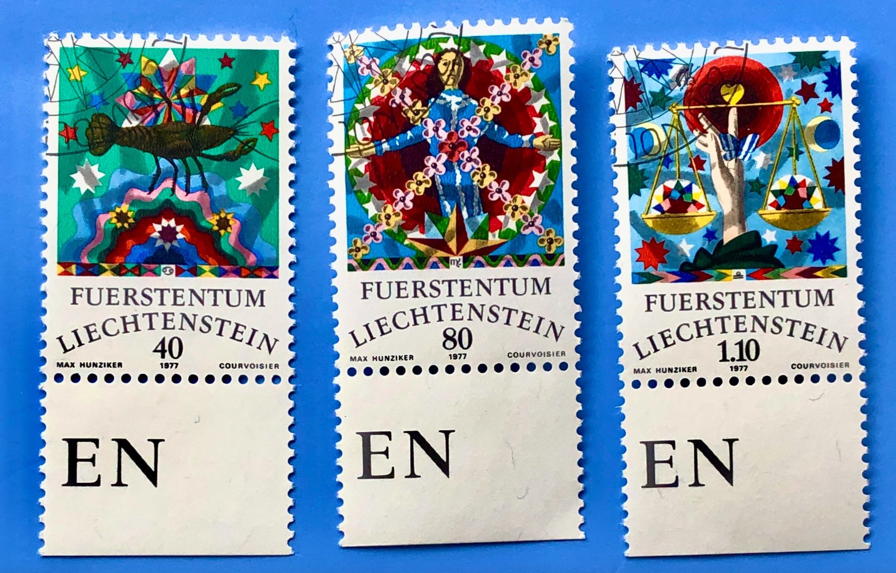 Tutti i francobolli: Briefmarken aus Liechtenstein Sternbilder gestempelt – Usato da Aarau venduto da Angi-007
