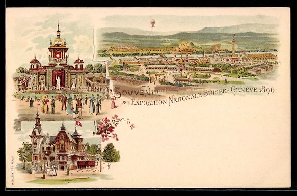 Cartoline postali: Litho Geneve, Exposition Nationale Suiss – Usato da Berlin venduto da bartko-reher