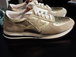 L'idea Sneaker, Leder Gold Beige, Gr. 38, Made in Italy