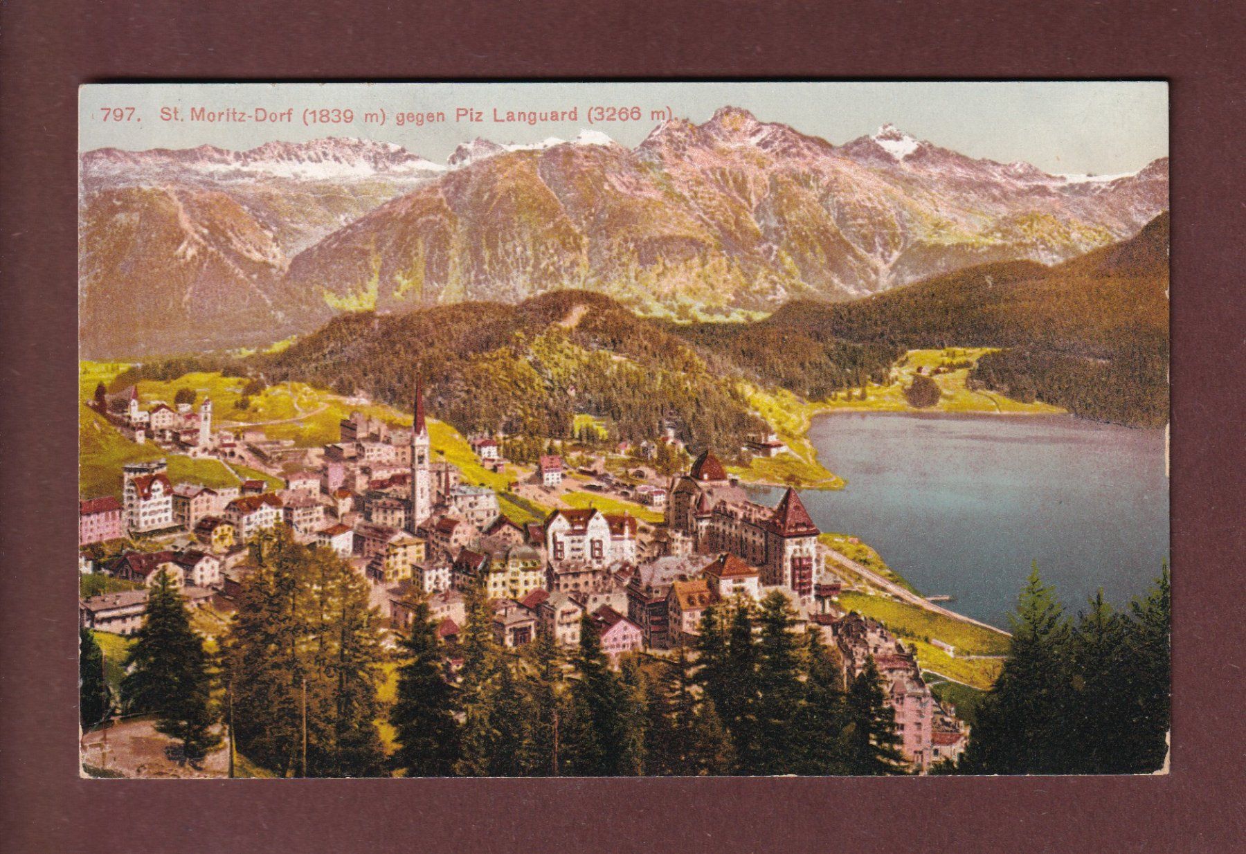 Cartoline postali: ST. MORITZ-DORF - Piz Languard – Usato da Pully venduto da nicecards-shop