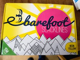 Barefoot Slacklines, 15m, Neon Yellow, Neuwertig!