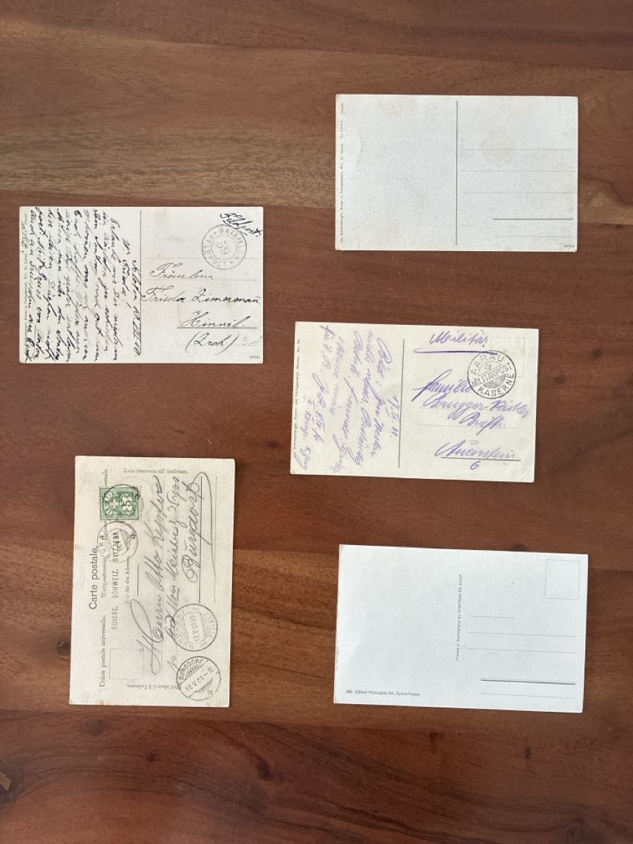 Cartoline postali: 5 Ansichtskarten Schweiz vom Militär Humor 1 – Usato da Oftringen venduto da Cla.vD.74 1