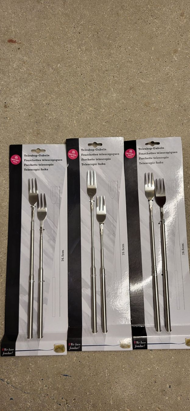 Set di posate: 3x Teleskop-Gabeln neu & originalverpackt – Nuovo (secondo la descrizione) da Zürich venduto da ale_drb2