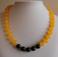 NEU: Gelbe Jade - Onyx Kette Collier