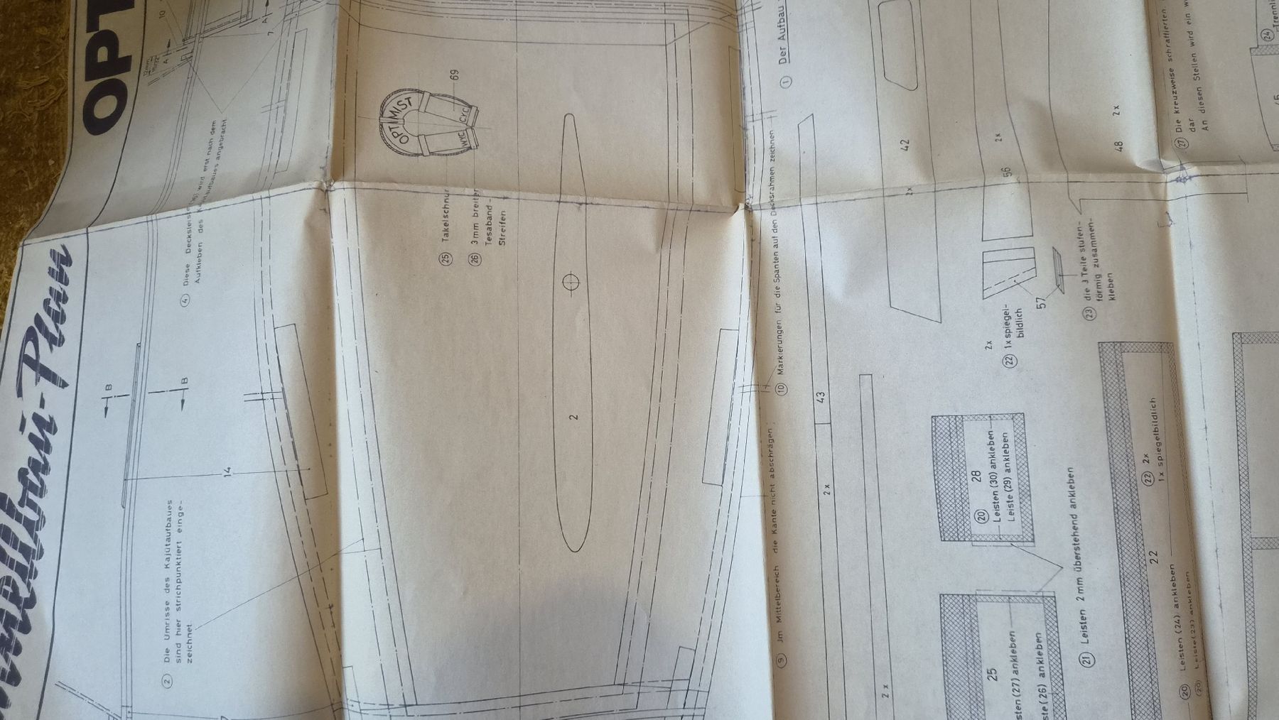 Graupner RC Kits de montage: Graupner Optimist RC Einbau-Plan Bauplan Vintage  – D'occasion à Kölliken par MissesBossTop1 5