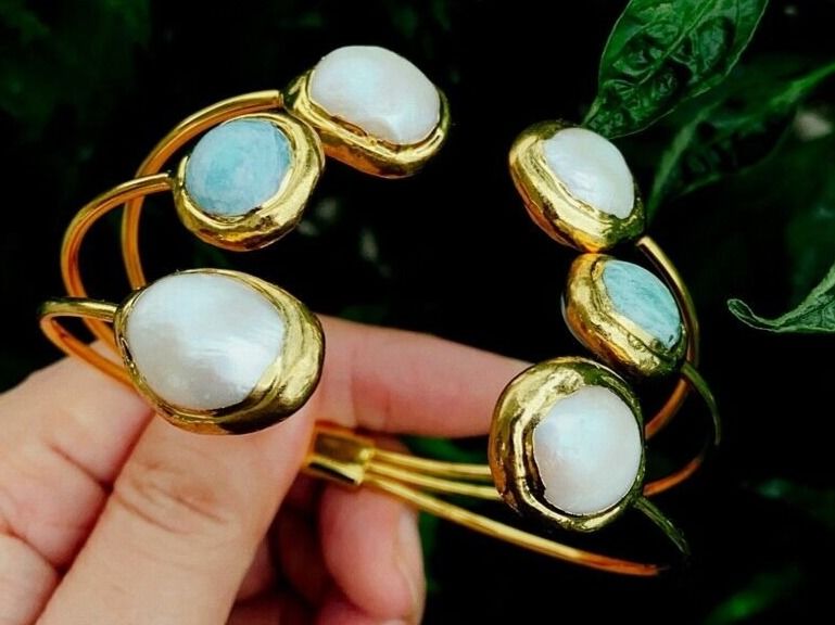 Bracciali & Braccialetti: SALE Amazonit Perlen Armband Bracelet Perle Amazonite – Nuovo (secondo la descrizione) da Prilly venduto da ilyria73 1