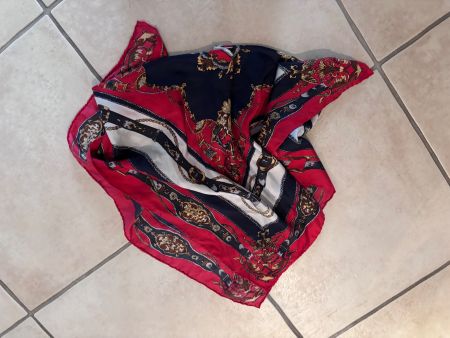 Vintage Foulard rot/blau gemustert