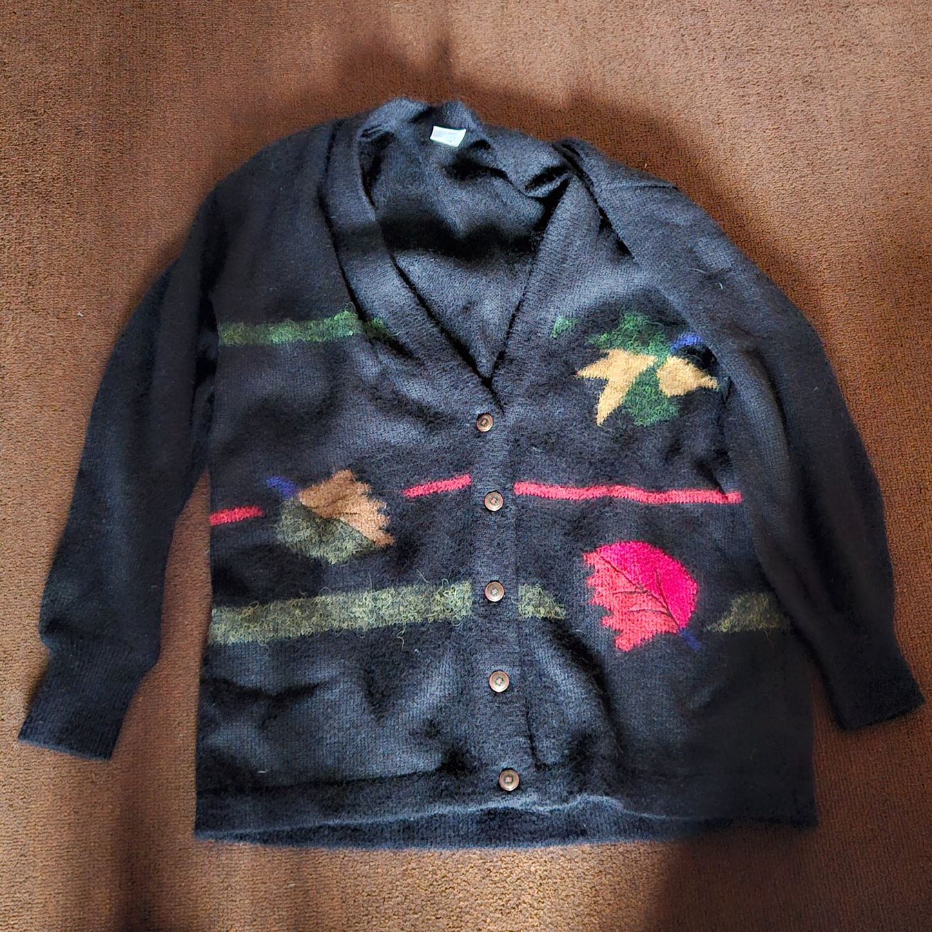 Jacken: BASLER - Herbstjacke schwarz mit Blattmuster – Gebraucht aus Uster von Sonnenblume212 1