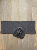 Set Loop und Mütze beige mit Glizterfaden