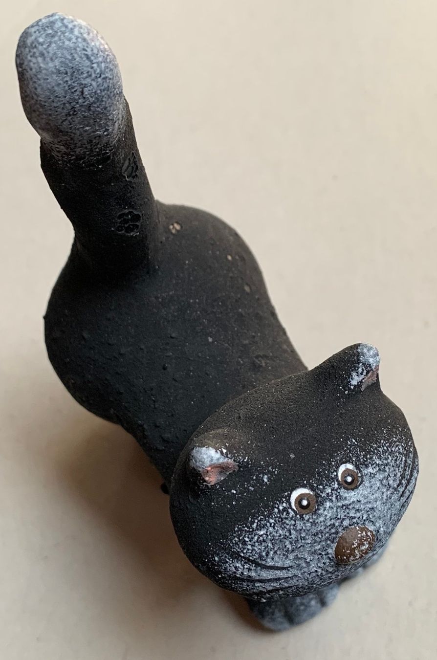 Statuette: Schwarze Katze aus Keramik – Nuovo (secondo la descrizione) da Zäziwil venduto da kreative-ideen 3