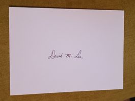 David M. Lee - Nobelpreis - handsigniert