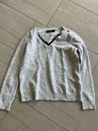 Damen Pullover Vero Moda – Grau mit Spitzen-Detail – Gr. M