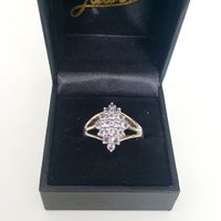 Vintage Silber Ring 925 mit lila Steinen, , Gr. 18,6 mm