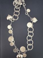 Silver-tone Necklace with Hearts and Circles - Summer!